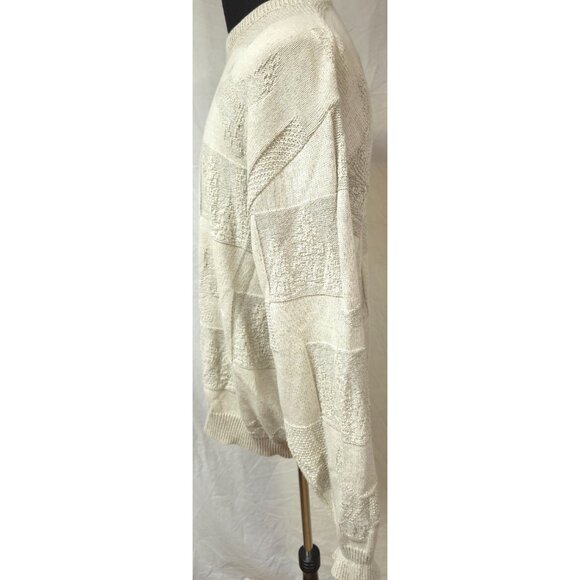 Vtg Croft & Barrow Sweater Mens XL Cream Ducks Tree Embossed Graphic USA Sweater - Picture 6 of 14